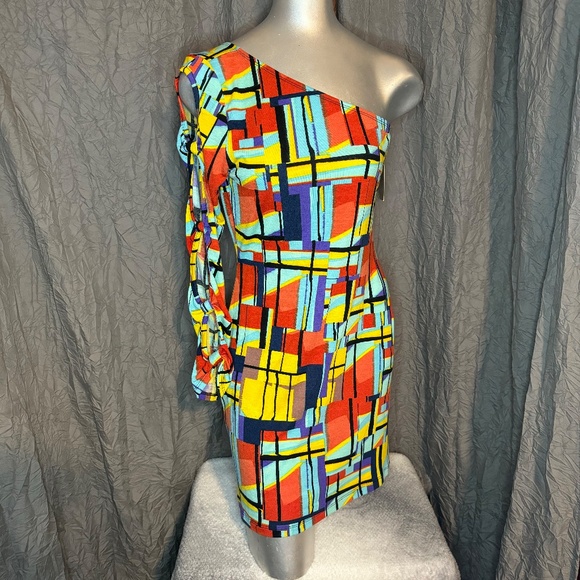 Abstract Print Mini Dress - Picture 1 of 5